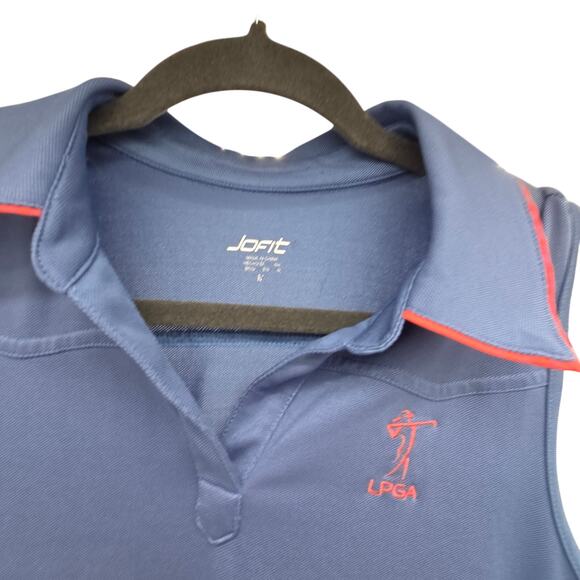 Jofit Sleeveless Top w/Coral Collar Tennis Golf Purple Women's Medium - Picture 3 of 5